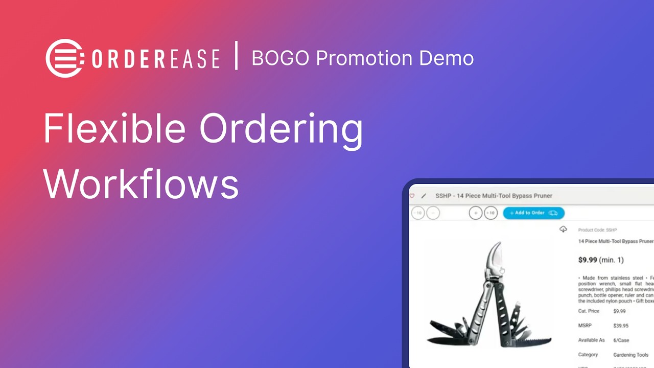 B2B &ldquo;Buy One, Get One Of&rdquo; Promotion Demo - Flexible Ordering Workflows