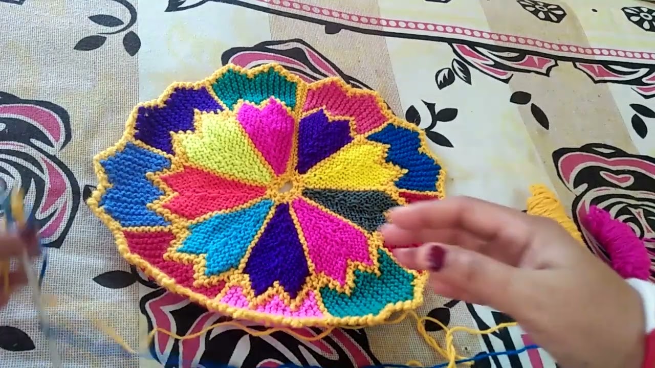 Making MultiColor Door Mat/Thalposh /Table Mat /Puja Ason Design - 90 DoorMat Tutorial Selai Bunai .