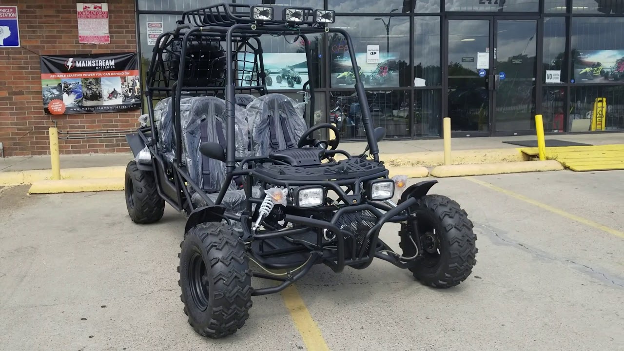 badass 4 seater go kart in action with full detail review