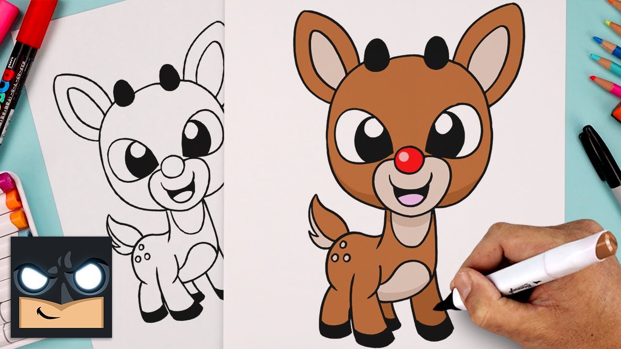 How To Draw Rudolph the Red Nosed Reindeer