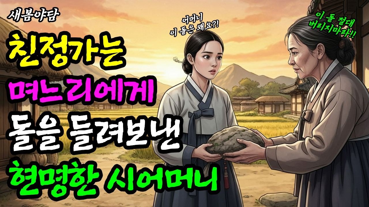 10년만에 친정 가는 며느리에게 돌덩이를 들고가게 한 지혜로운 시어머니 ㅣ 야담·민담·전설·설화·옛날이야기