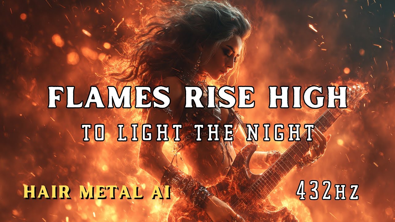 Flames Rise High to Light the Night (432hz)🔥 Epic 80s Hair Metal Ballad by Hair Metal AI