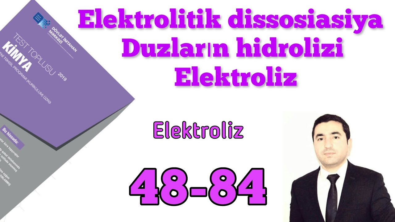 Elektroliz 48-84.  Kimya DİM Test Toplusu 2019