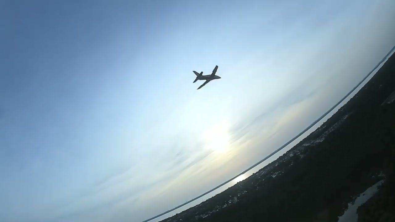 FPV DRONE CHASING RC JET BEAUTIFUL FLORIDA SKY 