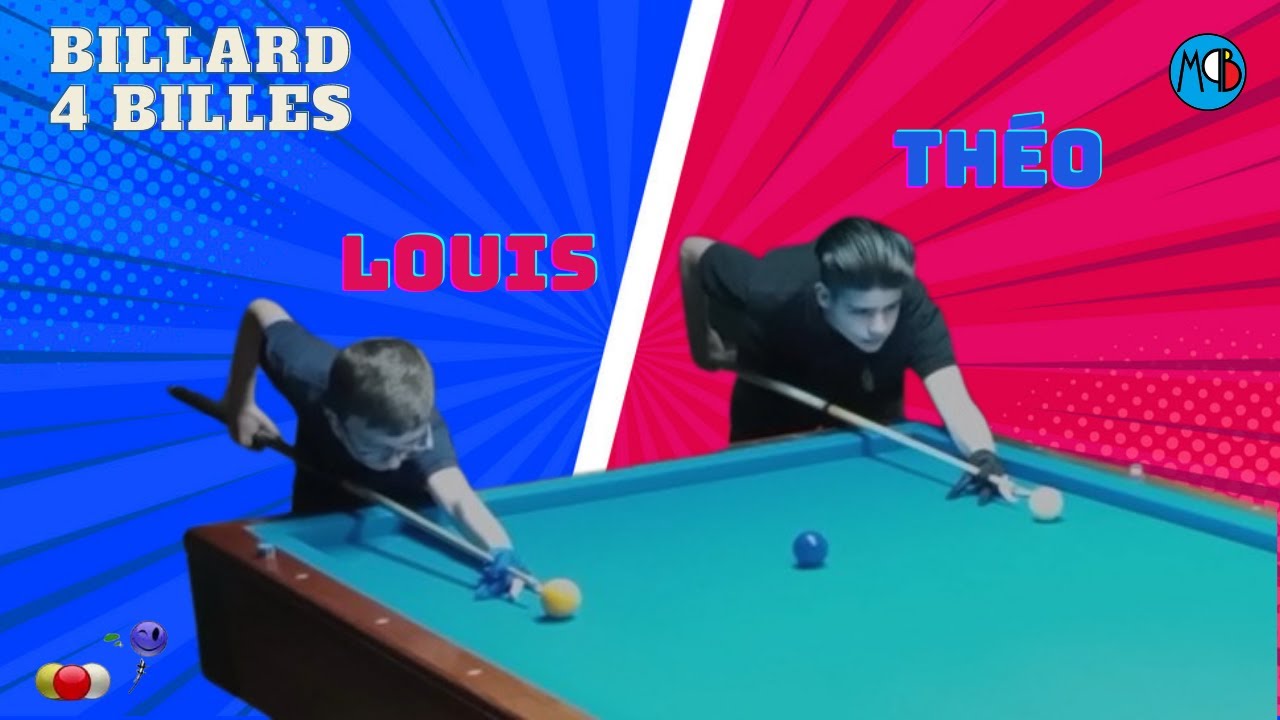 Louis SOUDAY vs Théo LE GUIER compétition 4 billes I Billard pour les enfants
