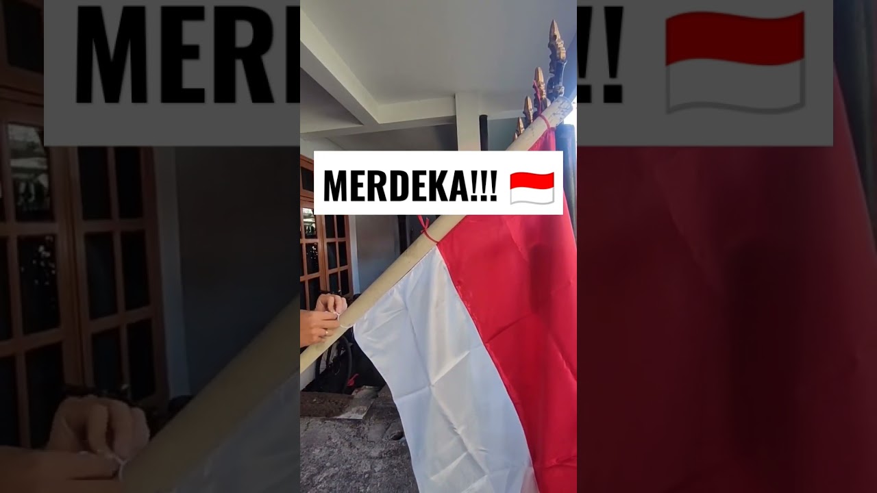Hari Merdeka 17 Agustus 1945! Pengibaran bendera Merah-Putih. MERDEKAAAA #shorts