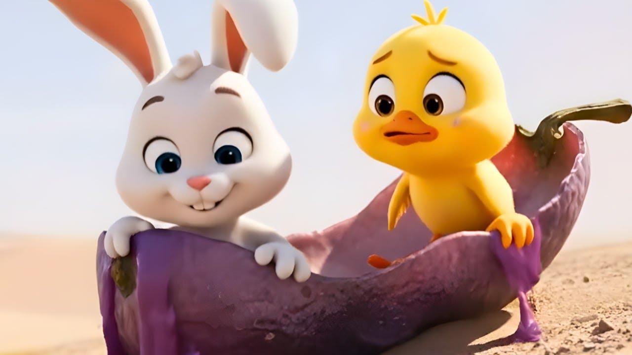 Happy Hop Garden - Hop and Quack Find a Giant Purple Seed Pod Boat in the Desert