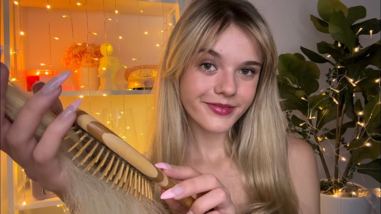 ASMR Tingles During A Thunderstorm ⋆｡˚⛈️˚｡⋆ (hair play, hand movements, overlay rain/thunder, etc)