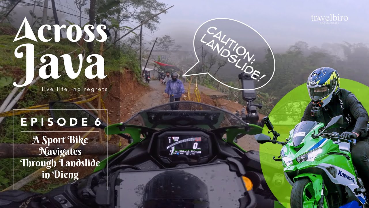 Across Java, Eps.6. A Sport Bike Navigates Through Landslide in Dieng.