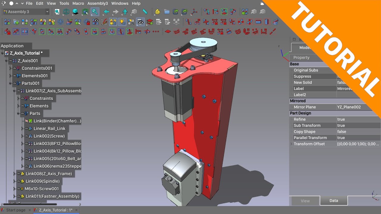 [LinkStage3] FreeCAD in context modelling using assemblies. Part1 assembly3.