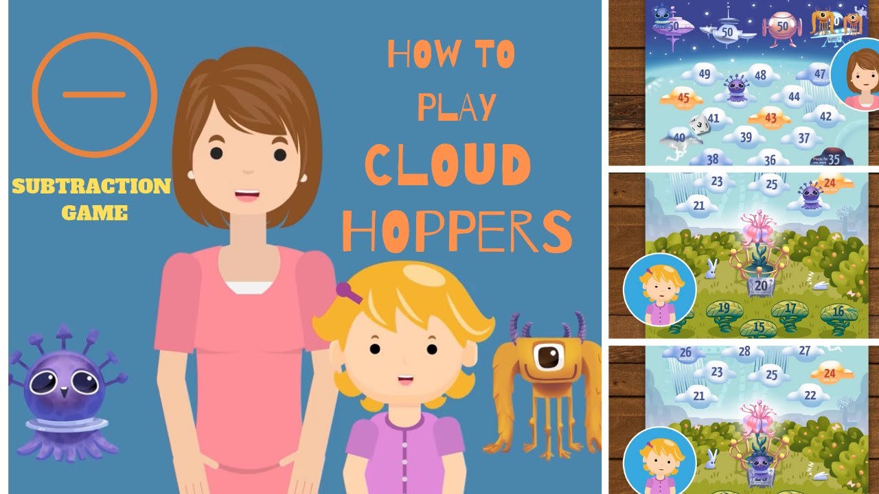 CLOUD HOPPERS|ALIEN SUBTRACTION GAME|HOLIDAYGIFT|LOGIC ROOTS