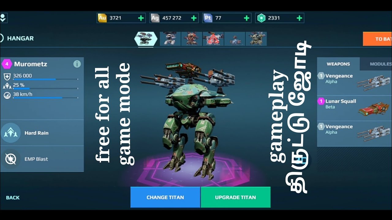 war robots free for all game mode gameplay explain tamil and big Titans