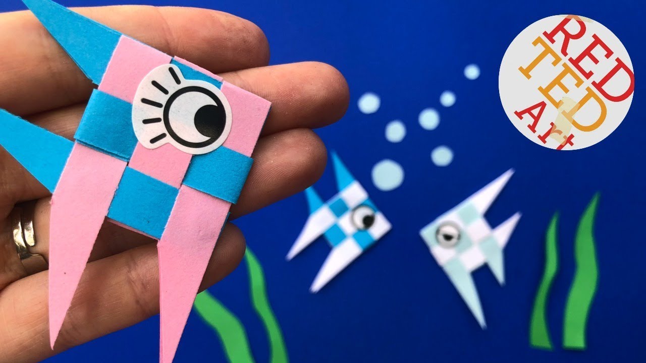 Paper Fish Weaving DIY (Not Origami but Kirigami) - Fish Paper Folding
