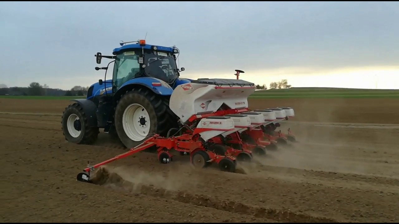 Kuhn maxima 2 ts 6 rzędowy / New Holland t 7 210 uprawa siew kukurydzy 2019