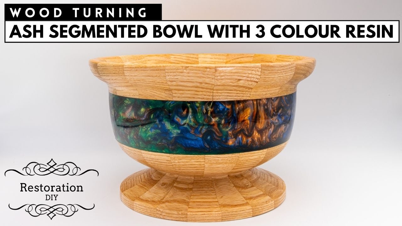 Woodturning | Ash Segmented Bowl with 3 Colour Epoxy Resin | Restoration DIY