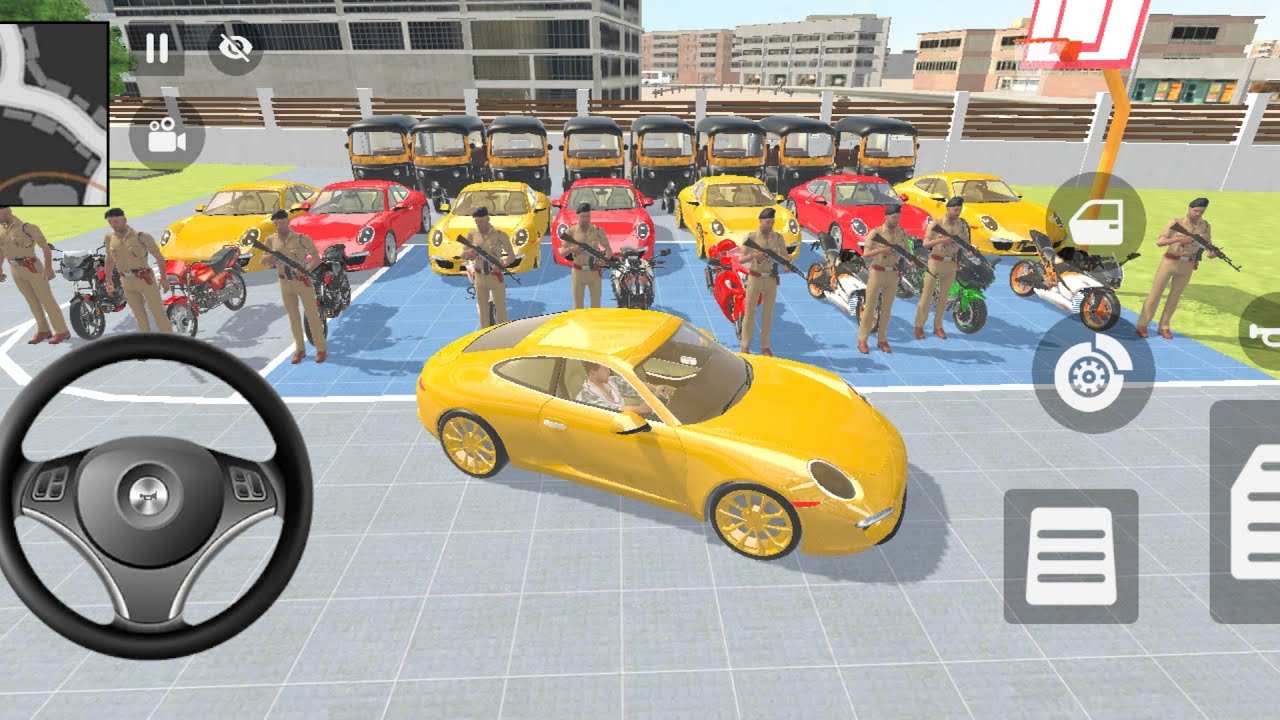 Indian auto Thaft simulator game me franklin ne apni golden porsche ko drive Kay hai game games 