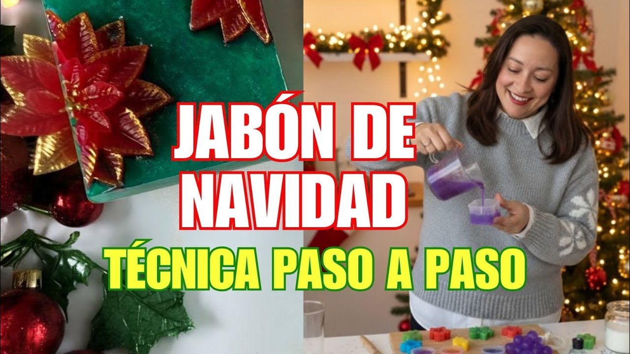 Como hacer un JABÓN DE NAVIDAD para VENDER | técnica navideña paso a paso.