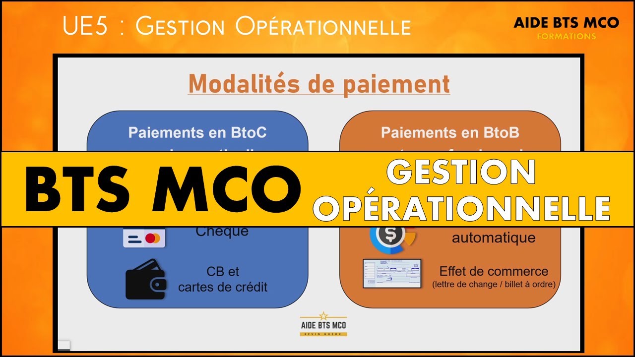 AIDE BTS MCO | Les modalit&eacute;s de paiement des entreprises | U5 GESTION OP&Eacute;RATIONNELLE