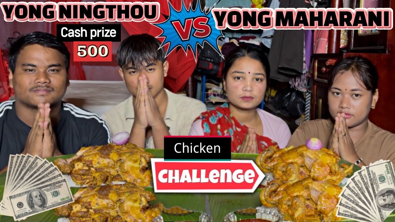 Chicken mapum challenge 🤔🫢//king kong vs king kong wife//cash prize 500