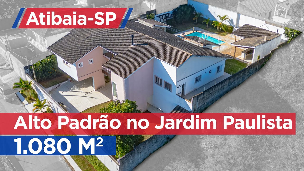 Casa de Alto Padrão com 1080 M2 no Jardim Paulista em Atibaia