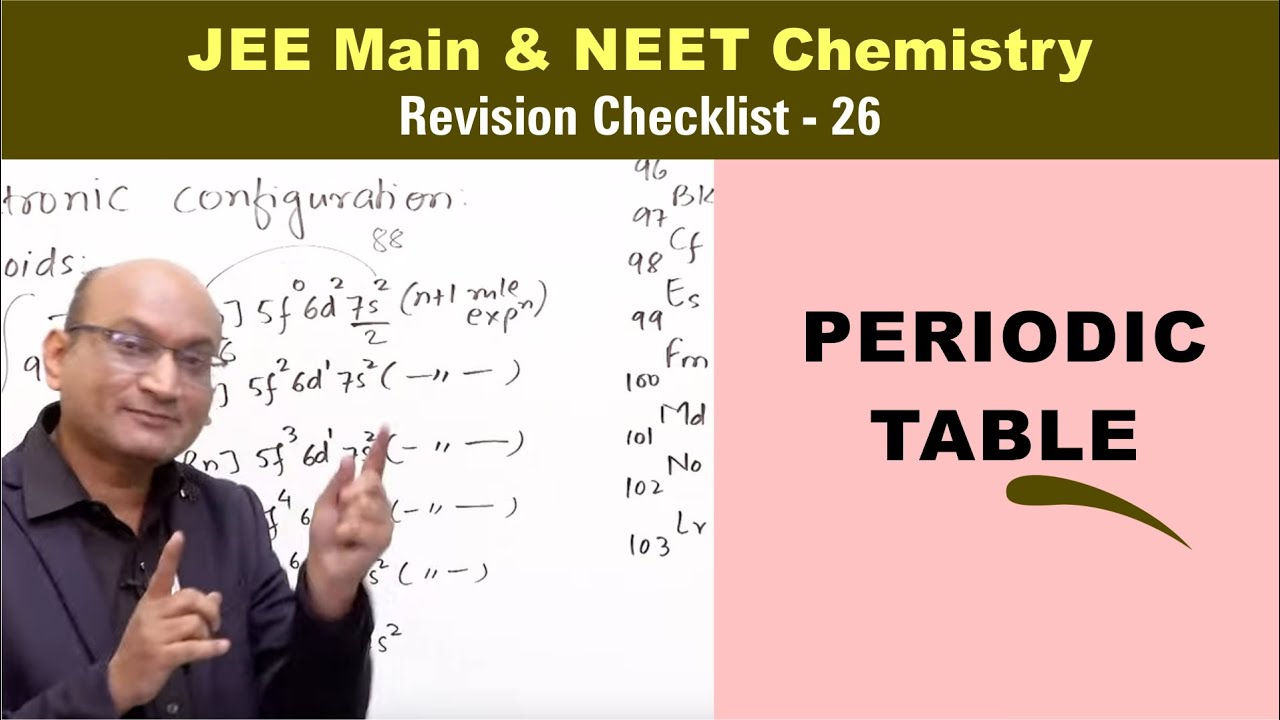 Periodic Table | Revision Checklist 26 for JEE & NEET Chemistry
