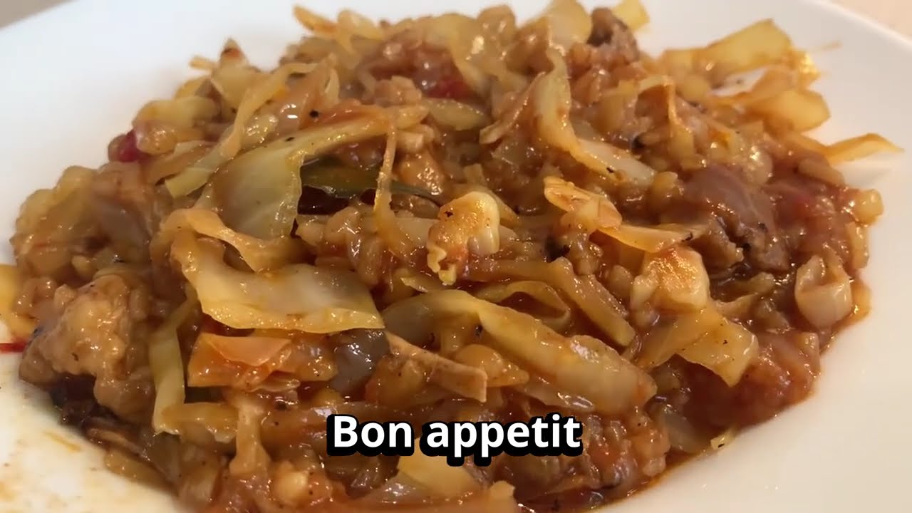 Пересипка по одеськи.Cabbage with rice Odesa style.オデッサ風キャベツとライス。