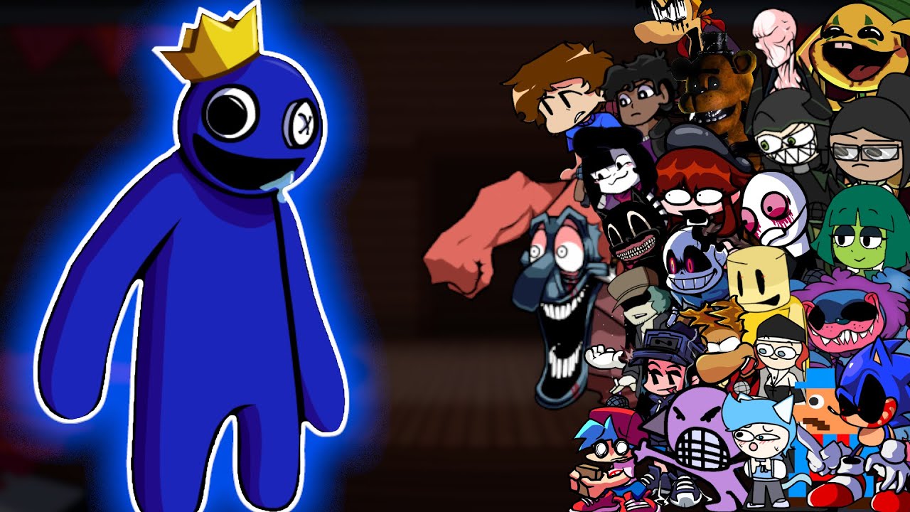 FNF Odd Friend (VS Blue V1) - But ALL the Characters Sing Together 🎤 Roblox Rainbow Friends Chapter3