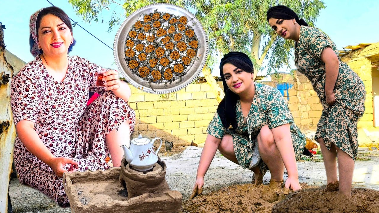 Village Life in Iran | Making Traditional Tarkhineh, Clay Stove & Amazing Local Food