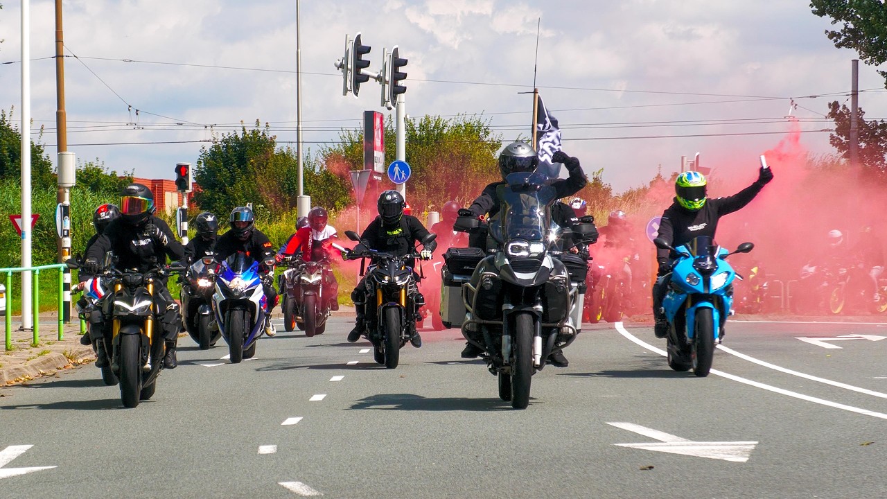 Dutch Ride out 2024 | 3500+ Motorcycles Arriving in Arnhem | Wheelies, Burnouts & Redline REVS!