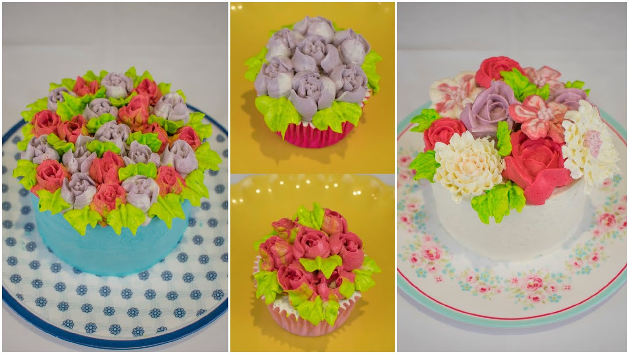 Como hacer flores con crema de mantequilla de merengue suizo | Sweet Shop Victoria