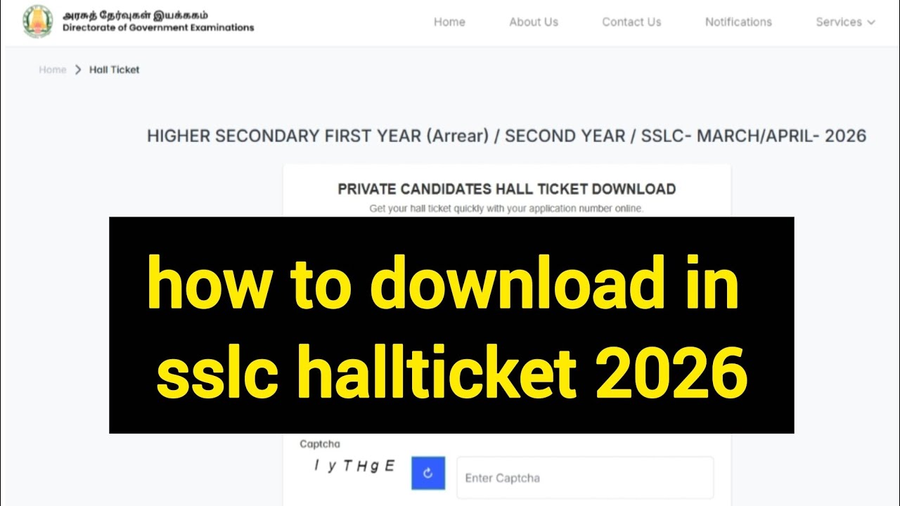 how to download in sslc hallticket 2026