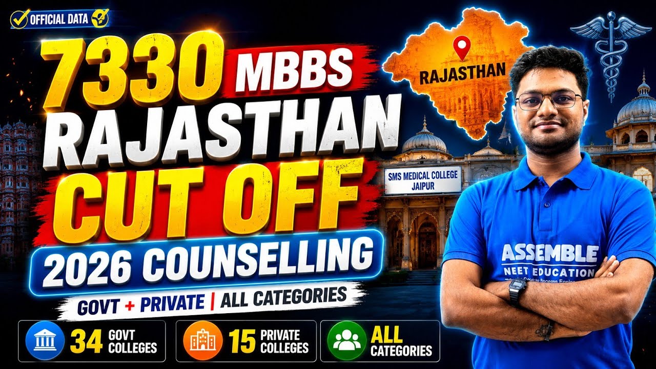 Rajasthan MBBS 2026 Counselling Guide & Cutoff 2025 (FULL DATA) - Govt vs Private, Round Wise AIR