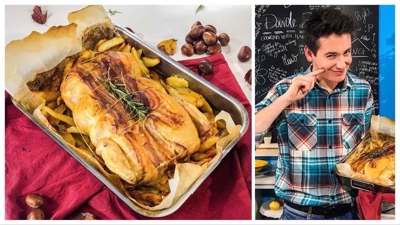 POLLO RIPIENO alle castagne e salsiccia 🌰 - ricetta facile e saporita | Davide Zambelli