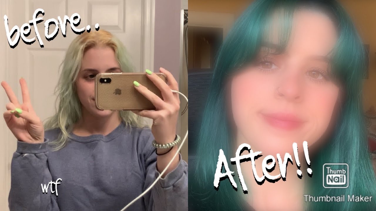 Dying My Hair Emerald Green!! + a bleaching fail ;)
