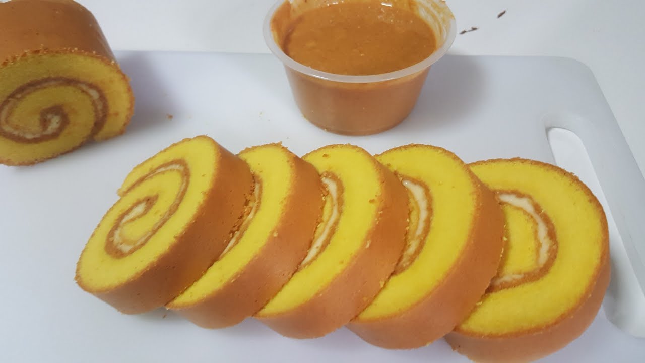 Bolu gulung ekonomis ukuran sendok dan selai kacang