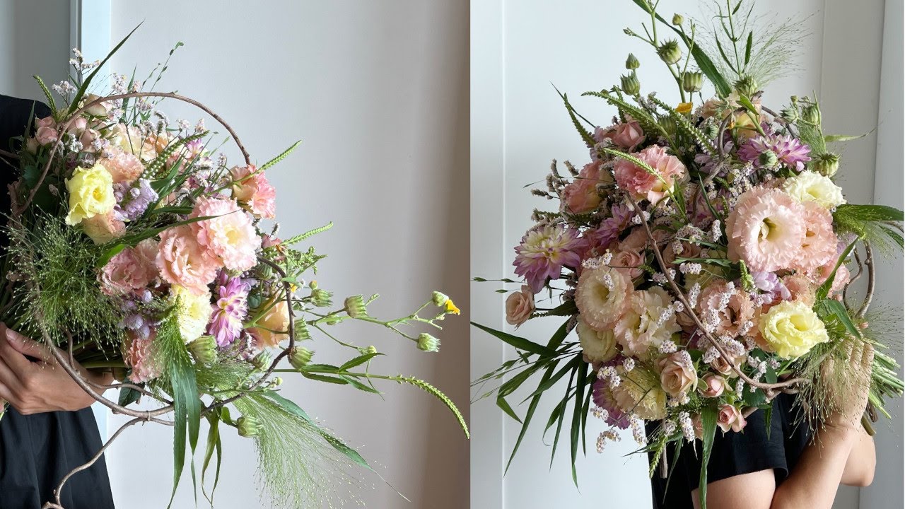 [꽃수업] 구조물을 이용한 핸드타이드 꽃다발 만들기 / [Flower Lesson] Structural handtied bouquet
