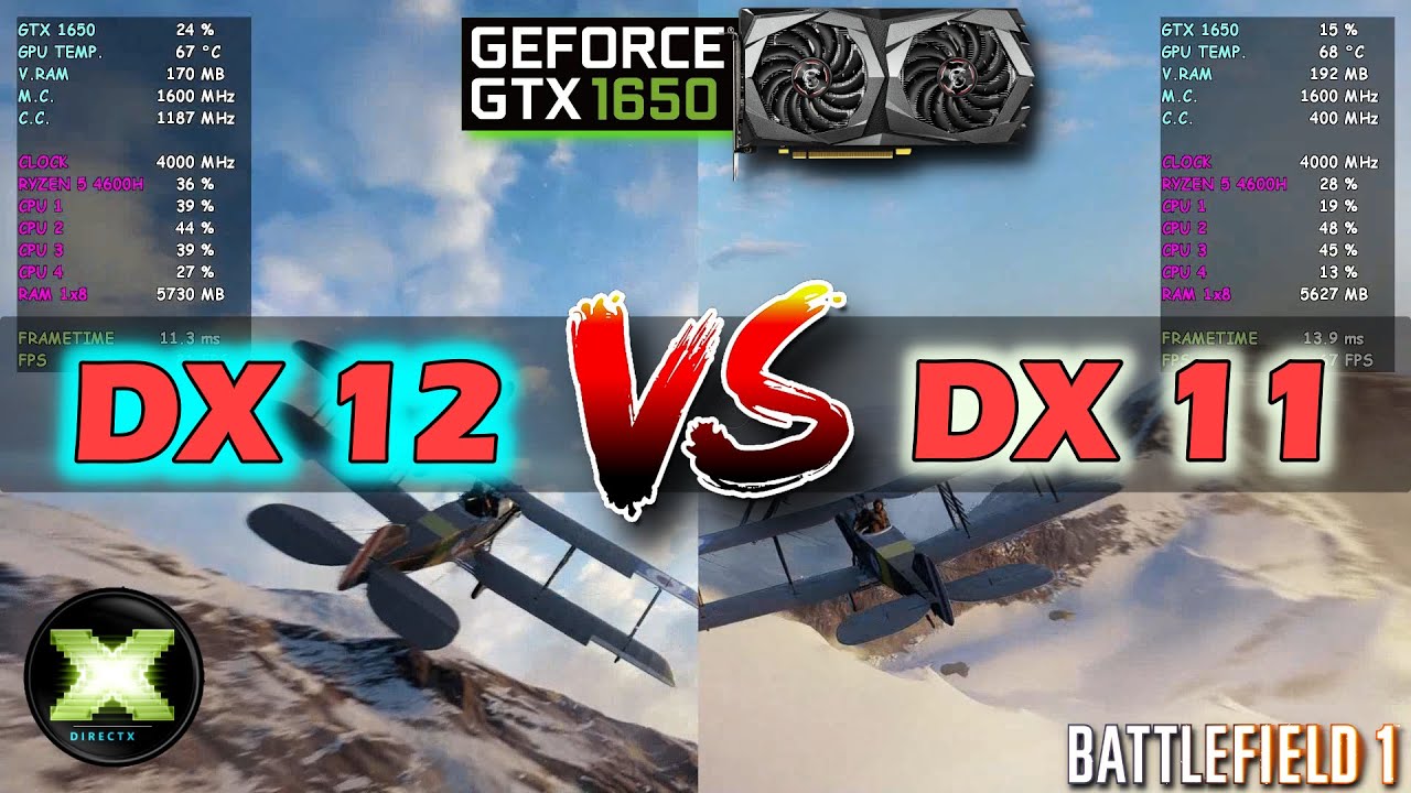 DirectX 11 vs DirectX 12 | FPS Difference | Battlefield 1 Gameplay~ Gtx 1650