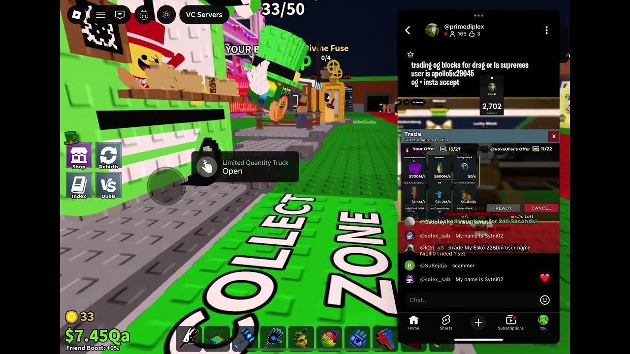 Trying to get Meowl from scammer (GETS OFFERED SECRET BLOCK + TIMY ASS ADDS)