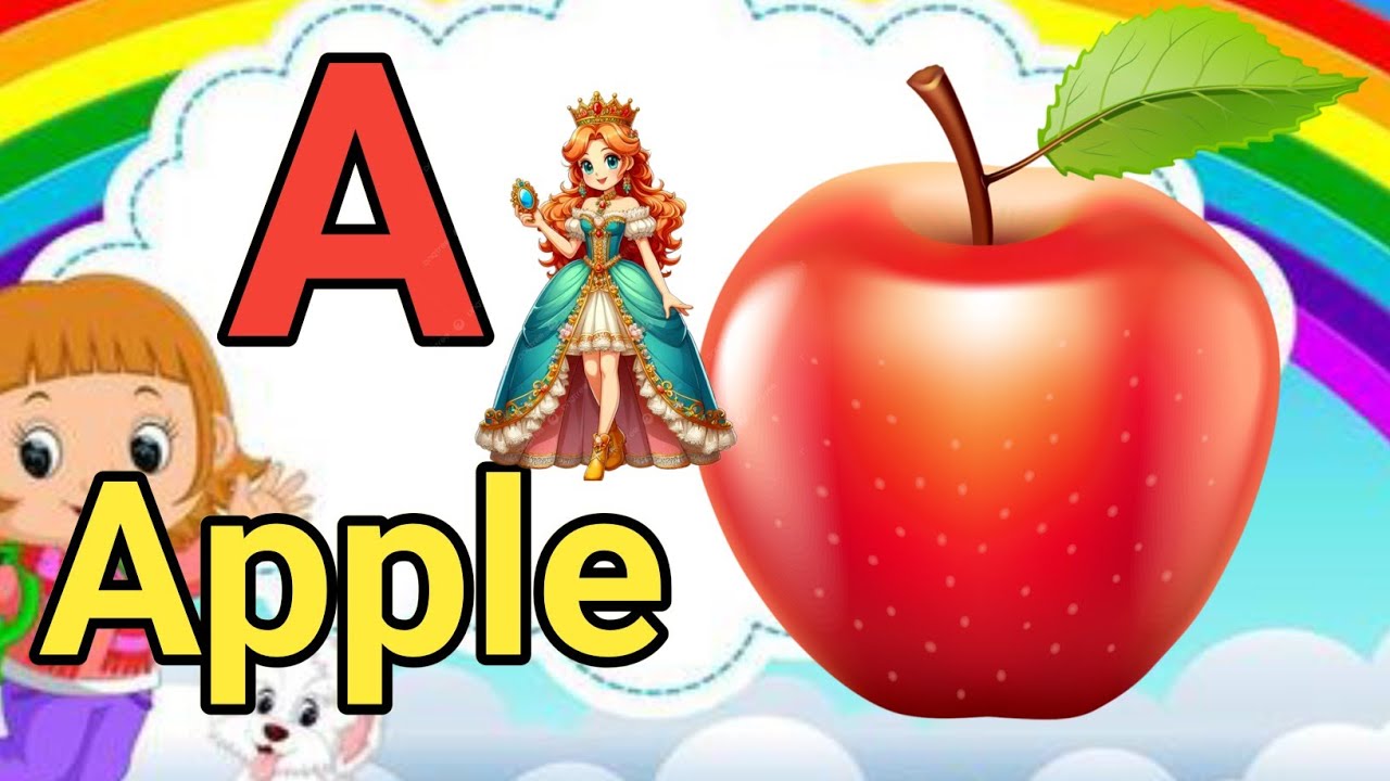A for apple अ से अनार // phonics song nursery rhymes abcd a for apple kidssong
