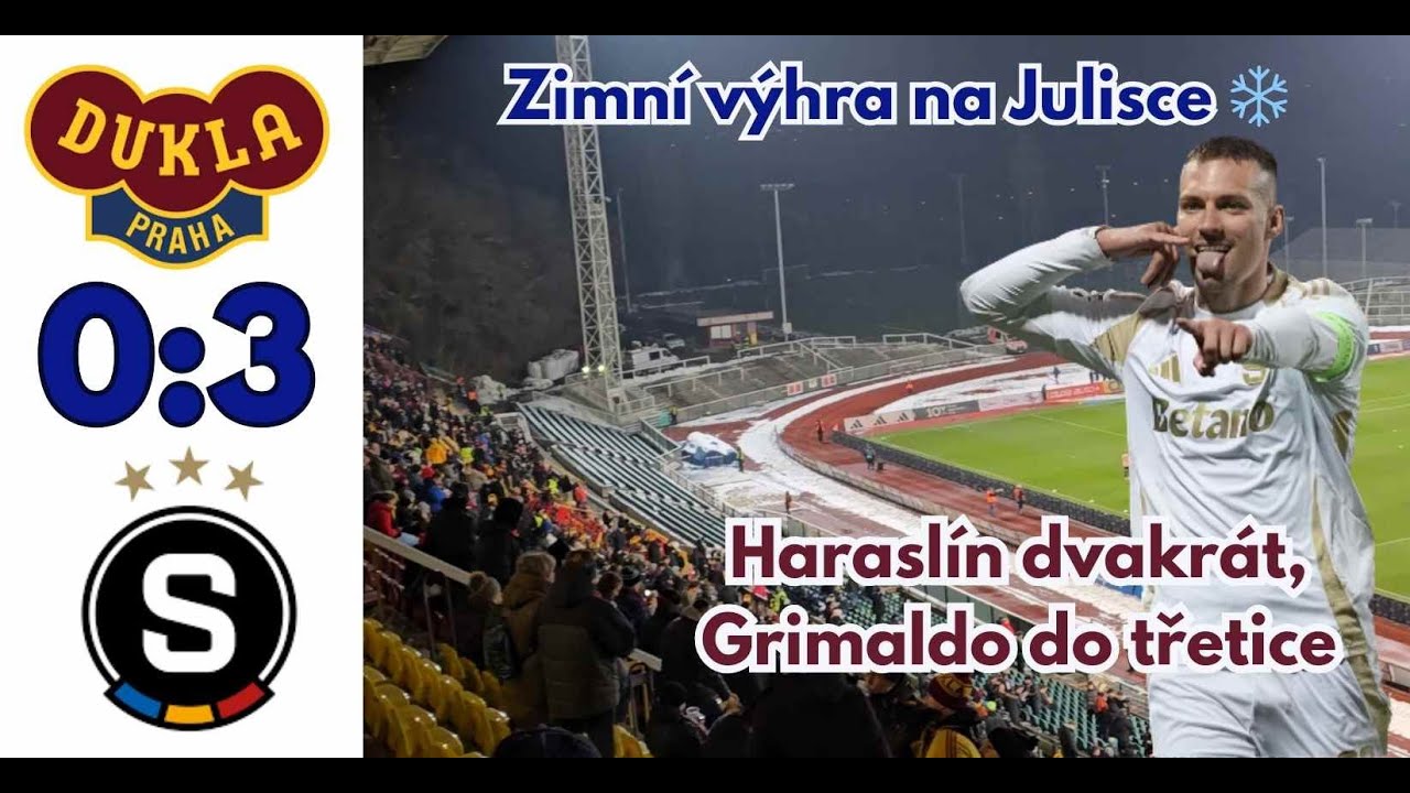 Dukla Praha – AC Sparta Praha 0:3 | Haraslín dvakrát, Grimaldo do třetice