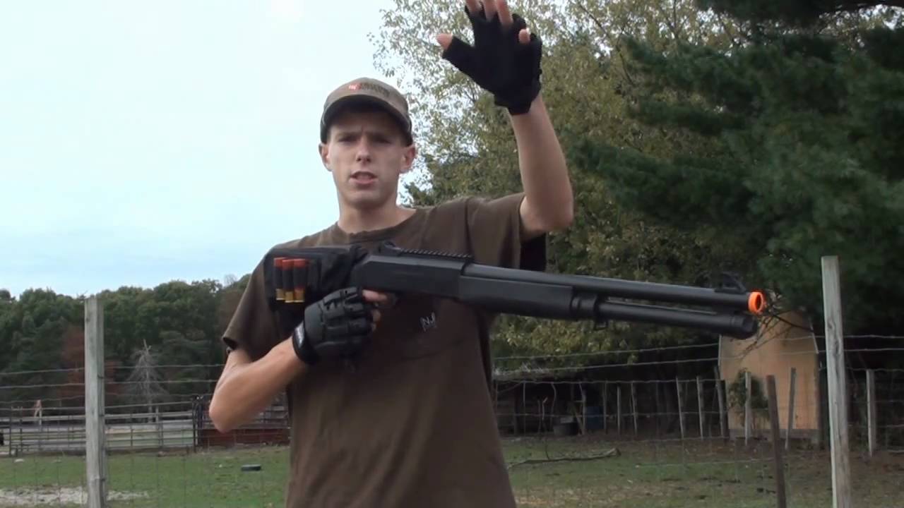 DE M56DL Multi - Shot Airsoft Shotgun Shooting Test