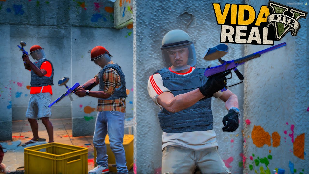 GTA V - VIDA REAL | FUI JOGAR PAINTBALL COM OS AMIGOS! #88