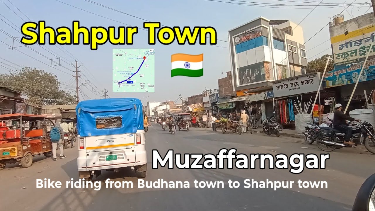 Bike riding from Budhana town to Shahpur town , City Muzaffarnagar 🇮🇳 india ,beautiful village road 