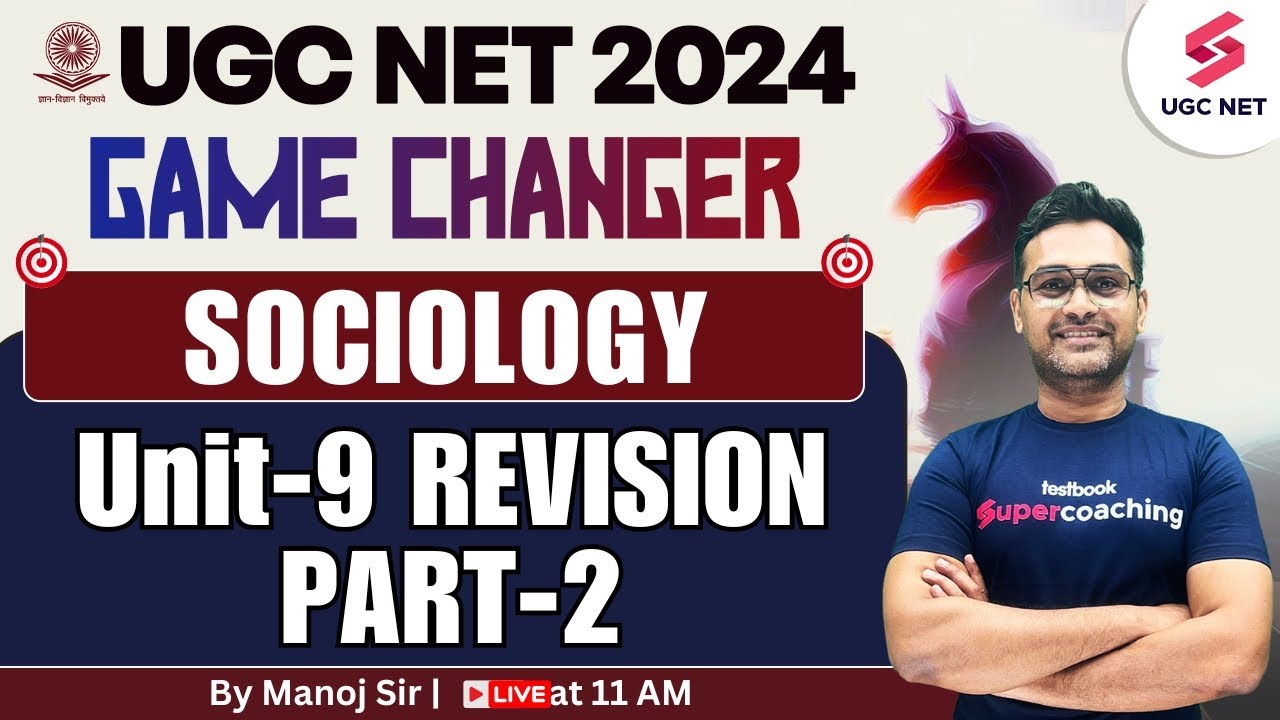 UGC NET 2024 Sociology | UGC NET Sociology Unit 9 Revision MCQ | Part-02 | Manoj Sir