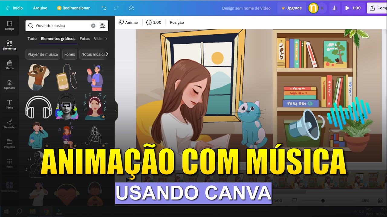 [LOFI COM CANVA] ANIMAÇÃO COM MÚSICA DE FUNDO USANDO O CANVA