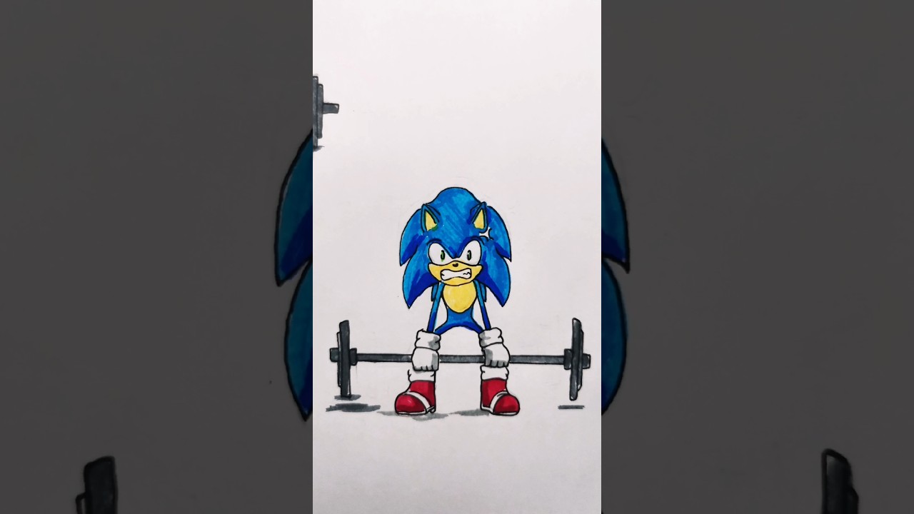 transformation sonic from gym  #shorts #drawing #sonic #art #sonicthehedgehog #transformation