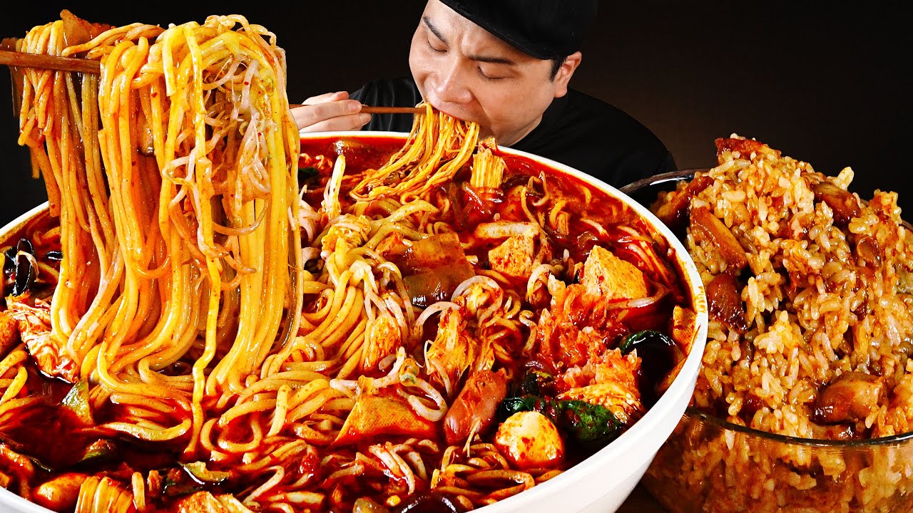 마라탕에 중화수타면 추가! 그리고 지코바볶음밥 먹방~!! 리얼사운드 ASMR social eating Mukbang(Eating Show)