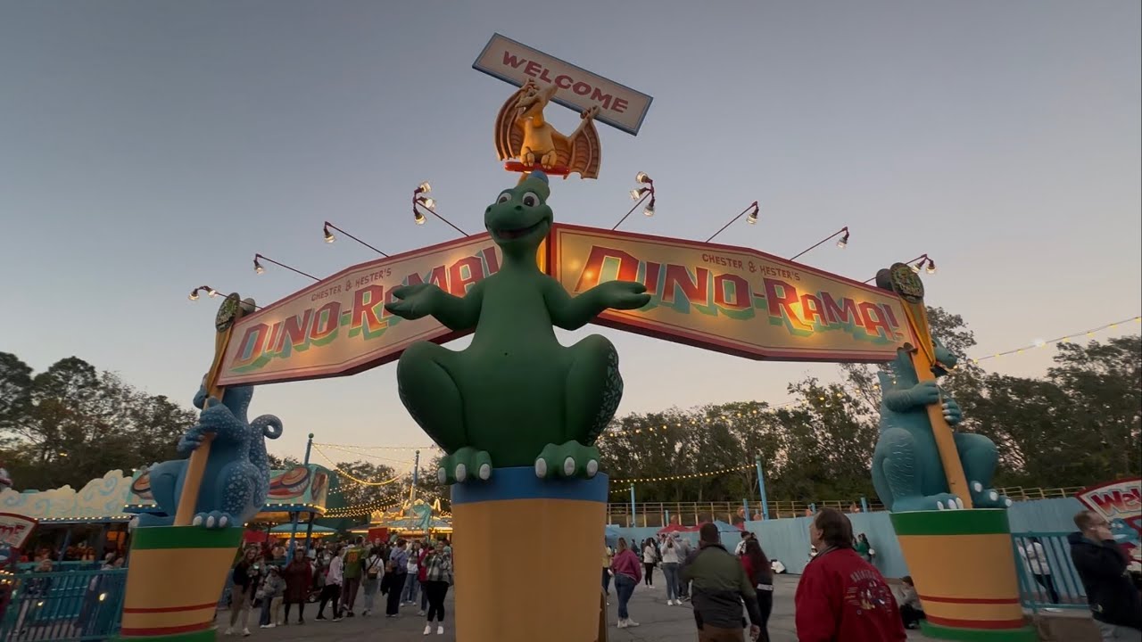 Chester and Hester’s Dino-Rama - The Last Adventure featuring one more flight on TriceraTop Spin!