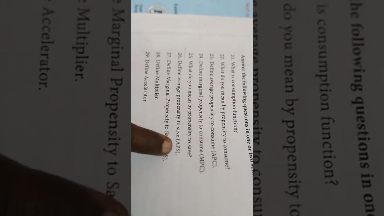 12th   plus two   economics  samacheer  consumption and investment function short answers 6 9