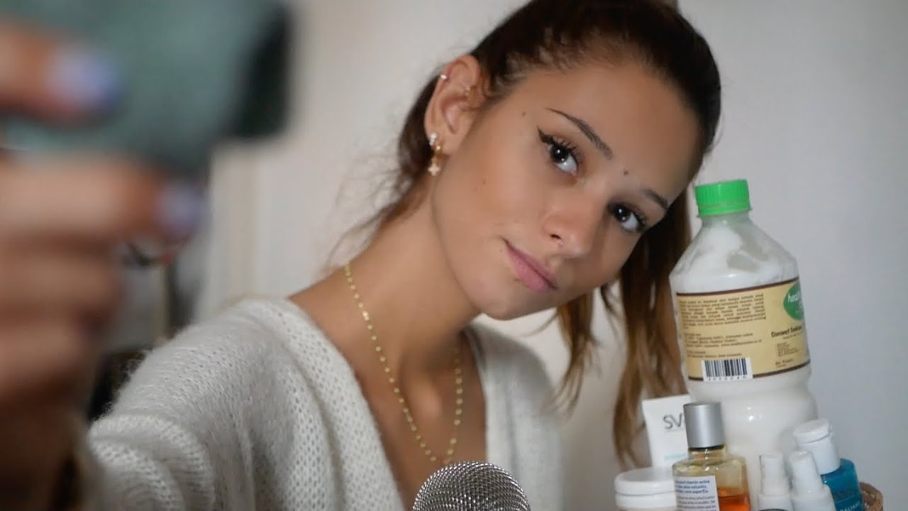 ASMR FRANÇAIS - Je t'applique ma routine de soin naturelle !visuel, multidéclencheurs, whispers)